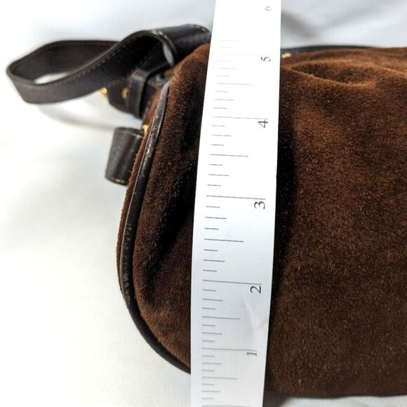 Maxx New York Signature Brown Suede Leather Shoulder Bag And Matching Wristlet - Picture 13 of 13